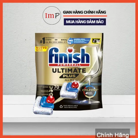 Viên rửa bát Finish Quantum Ultimate Plus All in One - 14+ tính năng trong một viên rửa chén bát - ImP