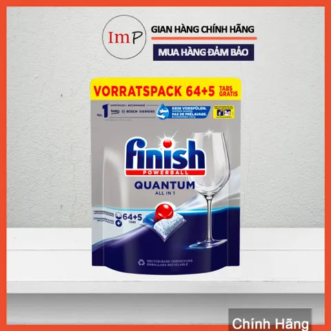 Viên rửa bát Finish Quantum - Finish Quantum All In One (Hương chanh - táo) dành cho máy rửa bát