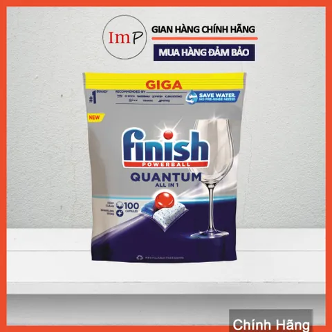 Viên rửa bát Finish Quantum - Finish Quantum All In One (Hương chanh - táo) dành cho máy rửa bát