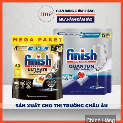 Viên rửa bát Finish Quantum - Finish Quantum All In One (Hương chanh - táo) dành cho máy rửa bát