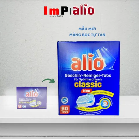 [FreeShip] Viên rửa bát Alio Classic Hộp 60 viên (mẫu mới) - Hàng nội địa Đức mùi nhẹ dễ chịu  - ImP