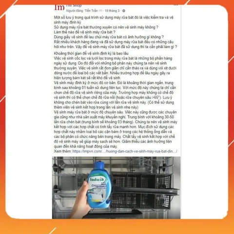 [TRỢ GIÁ THƯƠNG HIỆU] Dung dịch vệ sinh máy rửa bát Ludwik - HomeClean - Finish - ImP
