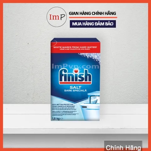 Combo Viên rửa bát Finish Hộp All in one (120 viên hoặc 90 viên), Muối 1.5kg, Nước làm bóng 800ml  - ImP
