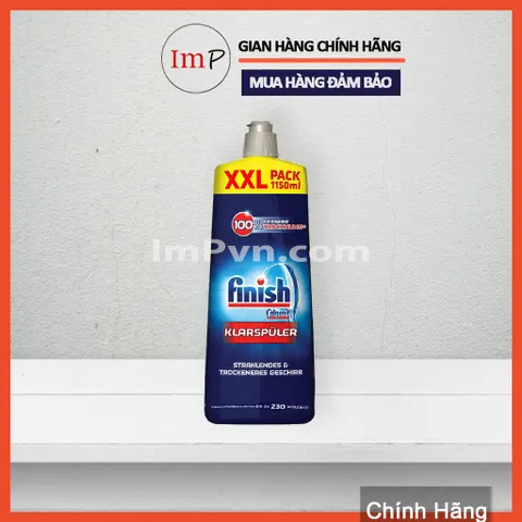 Combo Viên rửa bát Finish Hộp All in one 120 viên, Muối 1.5kg, Nước làm bóng 1150ml  - ImP