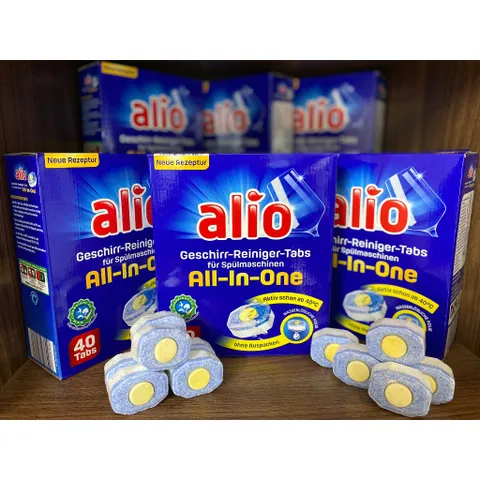 [TRỢ GIÁ THƯƠNG HIỆU] Viên rửa bát Alio All in one 40 viên - Hàng nội địa Đức - Nhẹ mùi - ImP