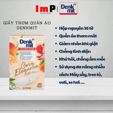 Giấy thơm quần áo Denkmit Cosy Elegance, Mùi hương tươi mát dễ chịu - Túi thơm Denkmit Sensual Fresh