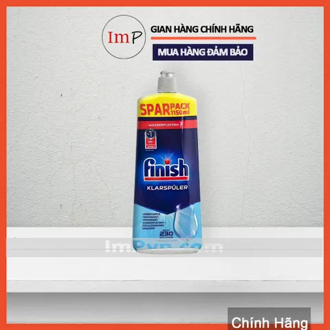 Combo Viên rửa bát Finish Hộp All in one 120 viên, Muối 1.5kg, Nước làm bóng 1150ml  - ImP