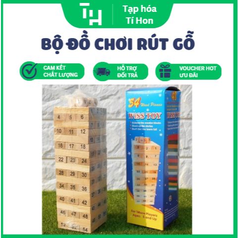 Bộ đồ chơi rút gỗ 54 thanh size to (TH272)