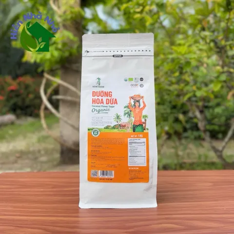 Đường hoa dừa hữu cơ Sokfarm 1kg - Organic Coconut Flower Sugar - hàng Việt.