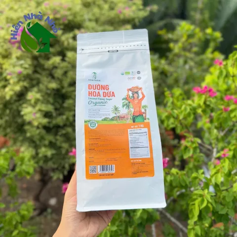 Đường hoa dừa hữu cơ Sokfarm 1kg - Organic Coconut Flower Sugar - hàng Việt.