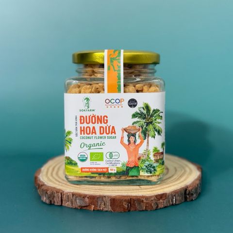 Đường hoa dừa organic Sokfarm 150g - Coconut flowers sugar - hàng Việt.