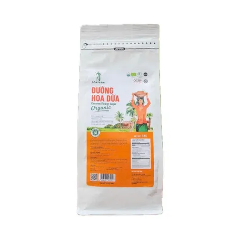 Đường hoa dừa hữu cơ Sokfarm 1kg - Organic Coconut Flower Sugar - hàng Việt.