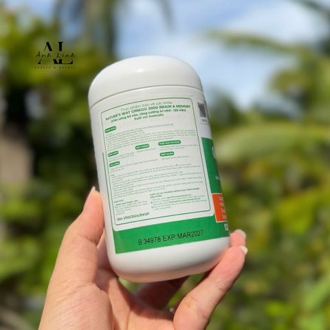 Viên uống hỗ trợ tăng cường trí nhớ Nature’s Way Ginkgo 2000 Brain & Memory 120 viên.