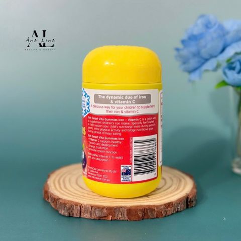 Kẹo dẻo bổ sung kẽm và vitamin C Nature's Way Kids Smart Vita Gummies Iron + Vitamin C 60 viên.
