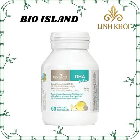 [Nhập khẩu] Viên uống bổ sung DHA cho bé Bio Island DHA For Kids 60 viên - linhkhoistore.