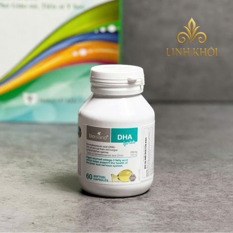 [Nhập khẩu] Viên uống bổ sung DHA cho bé Bio Island DHA For Kids 60 viên - linhkhoistore.