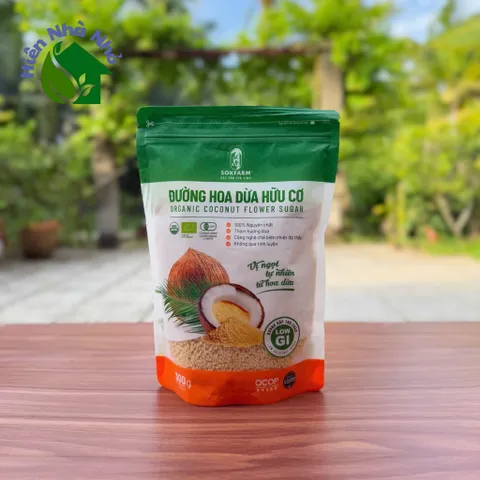 Đường hoa dừa hữu cơ Sokfarm 300g - Organic Coconut Flower Sugar - hàng Việt.