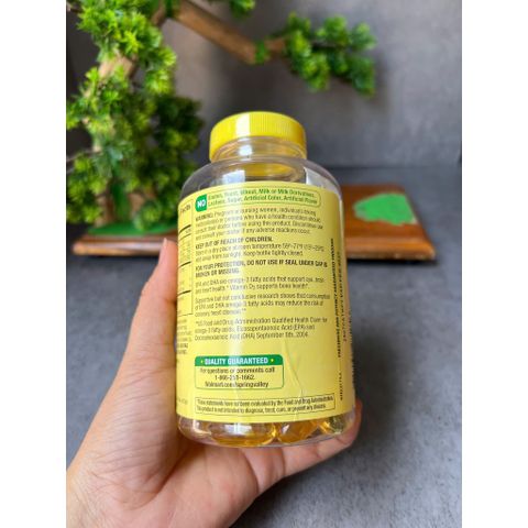 Date 1/2027 Hũ trầy tem Dầu cá hương chanh Spring Valley omega 3 500mg lọ 120 viên của Mỹ
