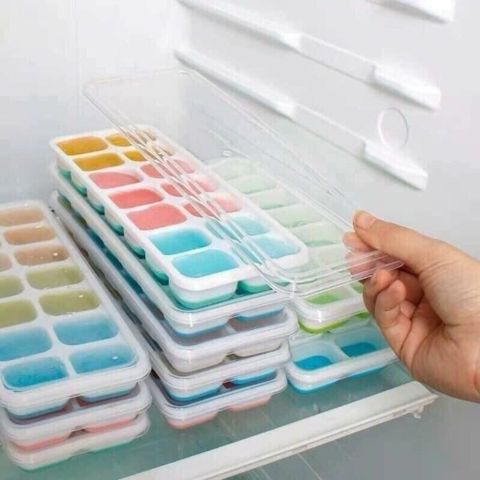 Khay đá có nắp hàng nhựa Việt Nhật (Màu ngẫu nhiên) (TH286)