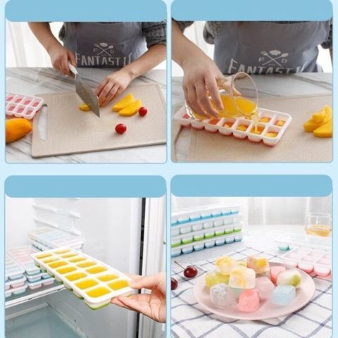 Khay đá có nắp hàng nhựa Việt Nhật (Màu ngẫu nhiên) (TH286)