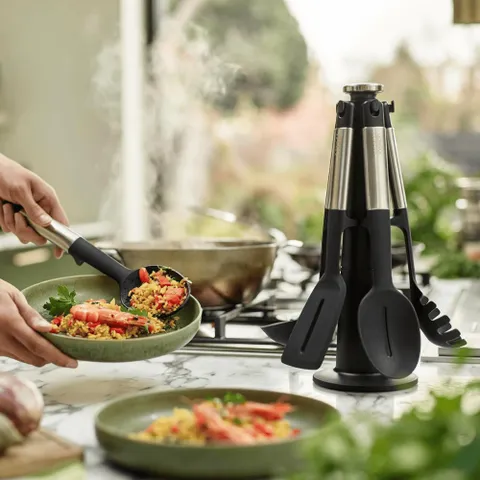 Bộ 5 dụng cụ nấu ăn silicone đế xoay 360° Joseph Joseph Elevate (Steel) 10567 733019