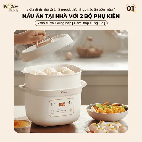 Nồi nấu chậm 1.6L Bear SB-NNC16 733085
