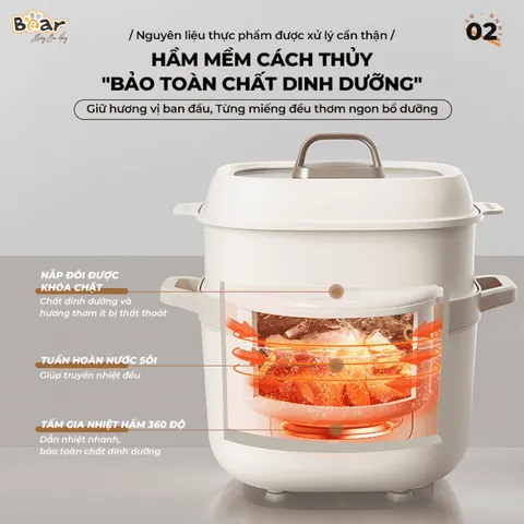 Nồi nấu chậm 1.6L Bear SB-NNC16 733085