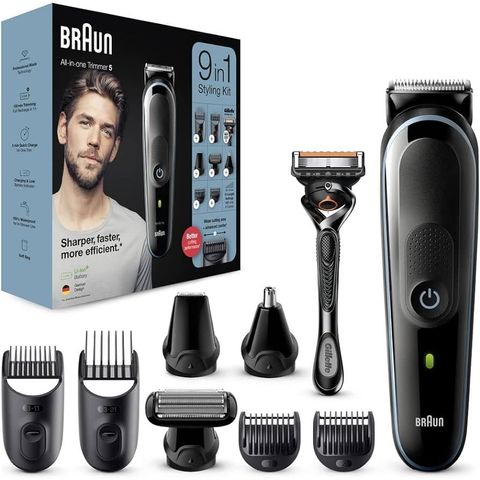 Tông Đơ Chuyên Cạo Tỉa Râu, Tóc, Lông Mũi, Tạo Kiểu Râu Braun MGK5280, 9-in-1