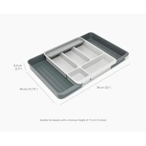 Bộ khay chia ngăn kéo để dao thìa dĩa Joseph Joseph 8500016 DrawerStore Grey