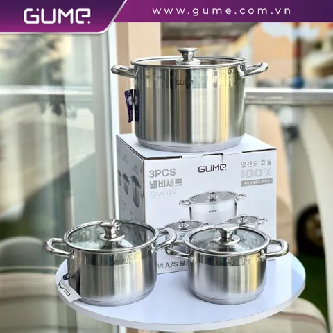Bộ 3 Nồi GUME GMP19 Hàn Quốc- Bảo hành 5 năm