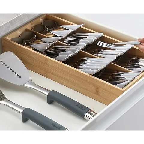 Khay chia ngăn kéo phân loại thìa, dĩa Joseph Joseph 851697 DrawerStore Bamboo màu nâu