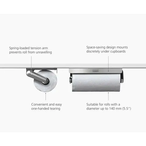 Giá treo giấy vệ sinh/khăn Joseph Joseph 8500004 RollGrip Easy-Tear 733264