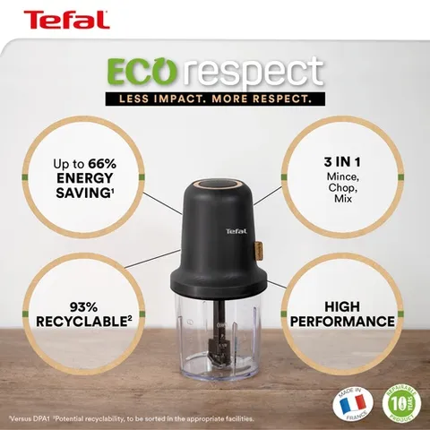 Máy xay mini đa năng 500ml TEFAL MQ80E838 Eco Respect Chopper 400W
