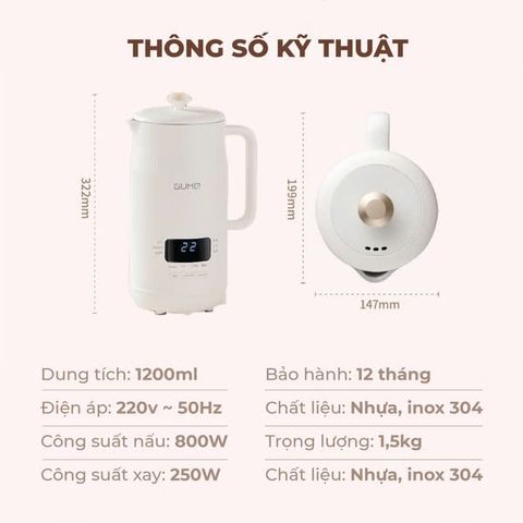 Máy Làm Sữa Hạt GUME MSB 22 Hàn Quốc - Bảo Hành 12 Tháng