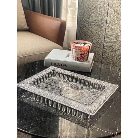 KHAY CHỮ NHẬT THÀNH CAO M57 Crystal Bohemia - Size 41cm