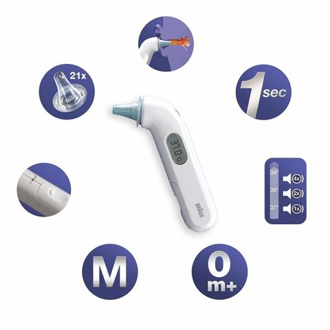 Nhiệt kế điện tử BRAUN ThermoScan 3 IRT 3030 đo tai chính hãng (hàng Đức)