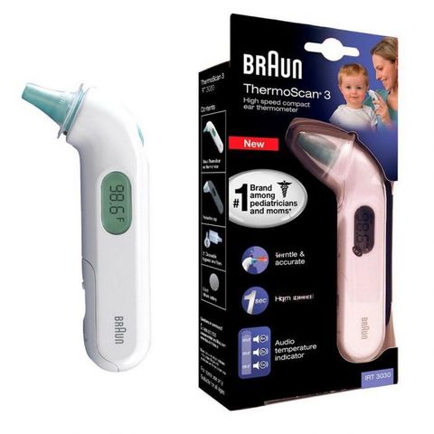 Nhiệt kế điện tử BRAUN ThermoScan 3 IRT 3030 đo tai chính hãng (hàng Đức)