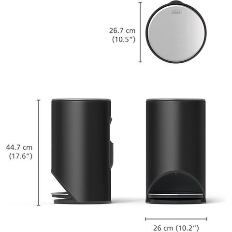 Thùng rác đạp chân Joseph Joseph Arc™ 10L Easy-push Pedal Bin 30151 màu đen mờ 733724