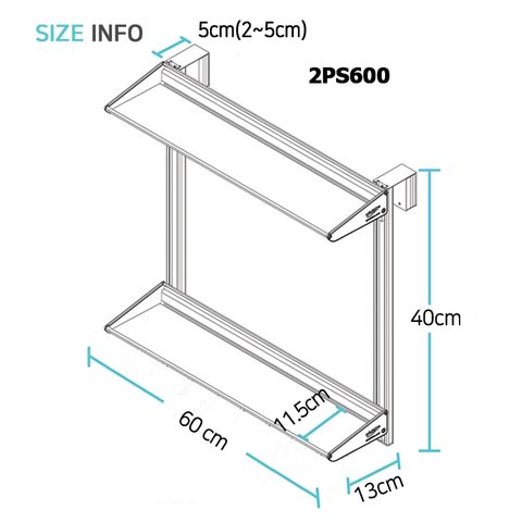Kệ để đồ 2 tầng trên vách ngăn Wellex 2PS600