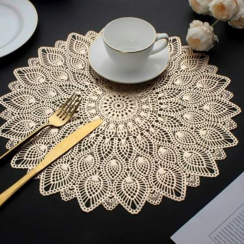 Sét tấm lót bàn ăn 12 miếng Evevda hình  cánh hoa 38cm