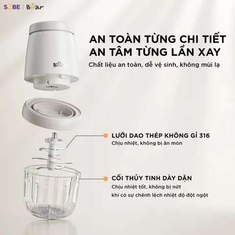 Máy xay ăn dặm 8 lưỡi 0.3L Bear CH-5H02D24