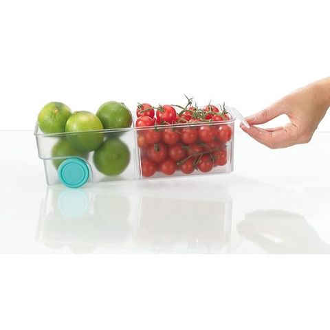 Khay chứa đồ 2 ngăn nhỏ Joseph Joseph 851662 FridgeStore™ Small Storage Bin có bánh lăn 733871