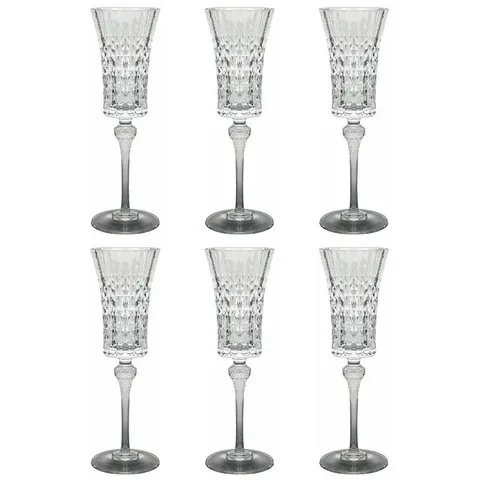 BỘ 6 LY CHAMPAGNE PHA LÊ PHÁP CRISTAL D'ARQUES LADY DIAMOND 150ML 734000