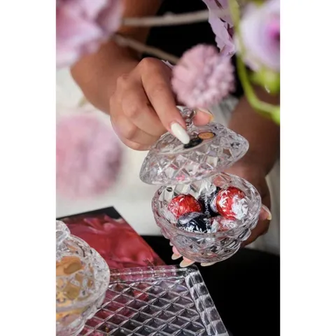SET HŨ ĐỰNG ĐƯỜNG, BÁNH KẸO PHA LÊ 3 MÓN BOHEMIA CRYSTAL (1 đĩa + 2 thố)