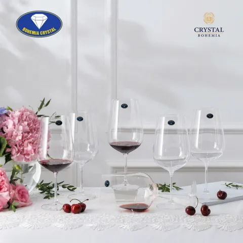 Set 6 Ly uống rượu vang Crystal Bohemia Strix 450ml