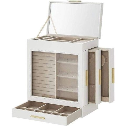 HỘP ĐỰNG TRANG SỨC, KÍNH MẮT 5 LỚP… CÓ NẮP KÍNH CỦA SONGMICS ĐỨC