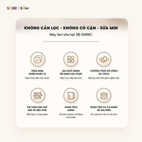 Máy làm sữa hạt Bear 0.6L SB-SH06C
