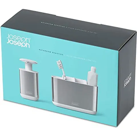 Bộ hộp đựng bàn chải đánh răng và bình xà phòng Joseph Joseph 70551, Inox