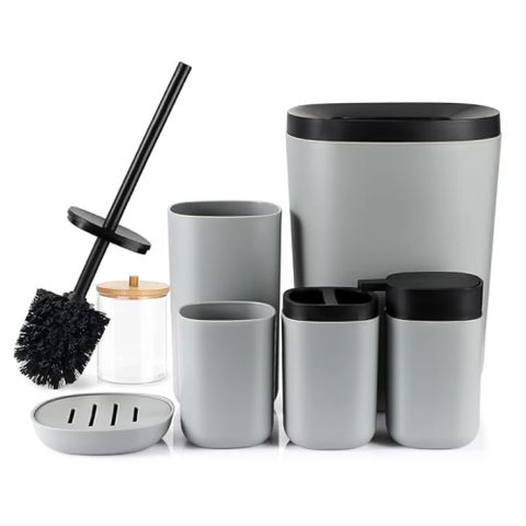 Bộ dụng cụ phòng tắm 6 chi tiết DUFU màu xám