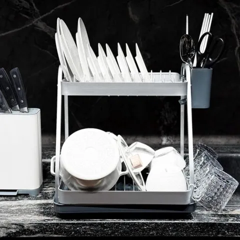 Kệ bát đĩa 2 tầng 2Lock 2-Tier Aluminum Dish Rack